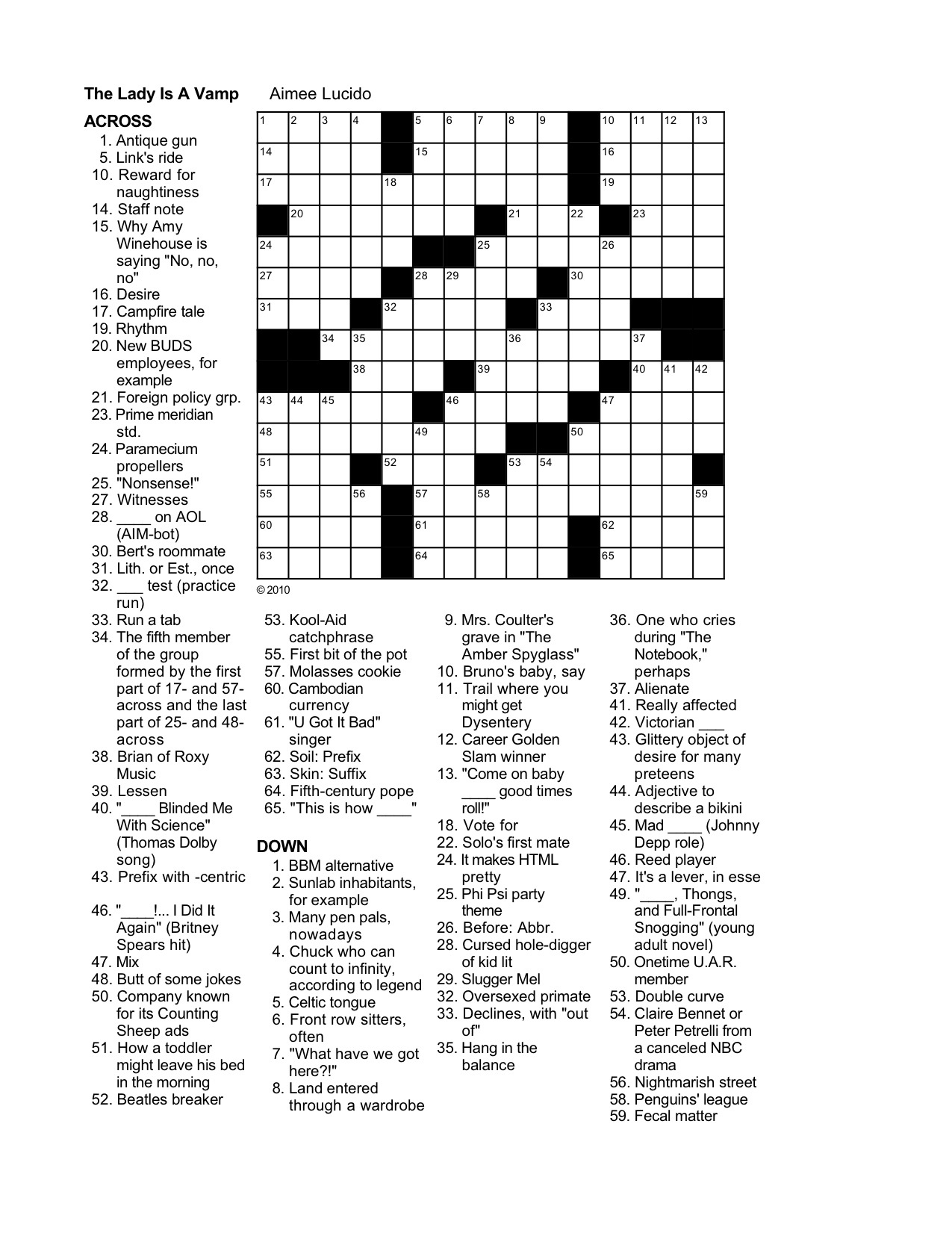 Printable La Times Crossword Puzzles Printable World Holiday