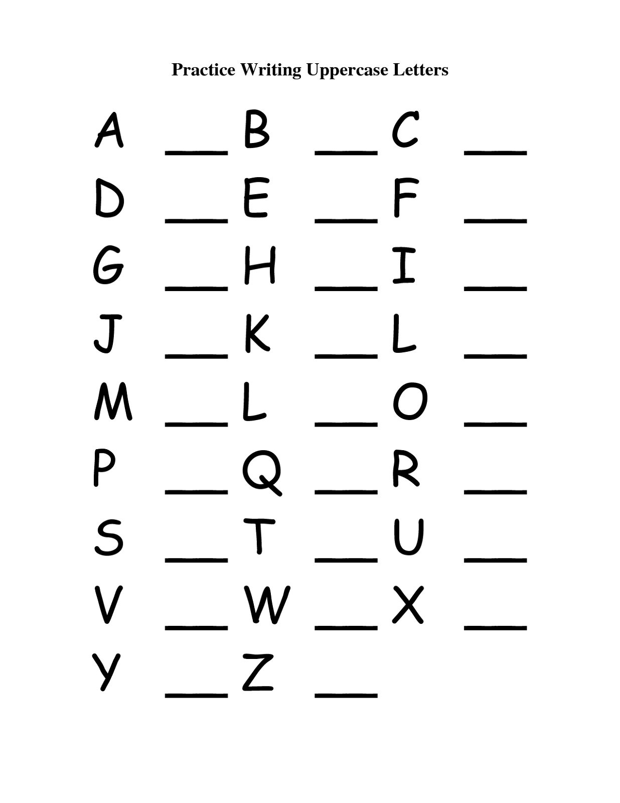 Capital Letter Worksheets Printable | Alphabet And Numbers Learning - Free Printable Alphabet Letters Upper And Lower Case