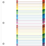 Cardinal Onestep Printable Table Of Contents Dividers, 1 31, Multicolor   Free Printable Table Of Contents Template