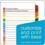 Cardinal Onestep Printable Table Of Contents Dividers, A Z, Multicolor   Free Printable Table Of Contents Template
