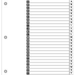 Cardinal Onestep Printable Table Of Contents Dividers, A Z, White   Free Printable Table Of Contents Template
