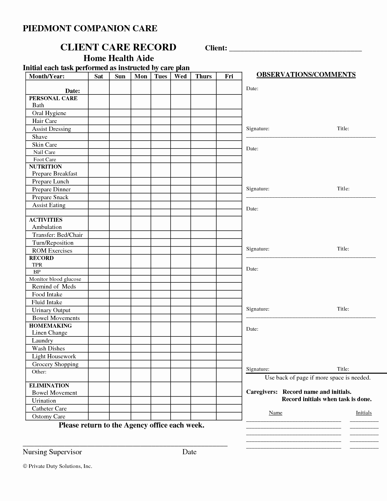 Caregiver Weekly Timesheet For Caregiver Forms Time Sheet - Free Printable Caregiver Forms