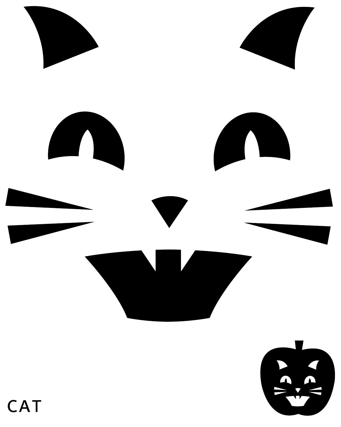 Cat Pumpkin Carving Template | Halloween | Pumpkin Carving Patterns - Free Printable Pumpkin Patterns