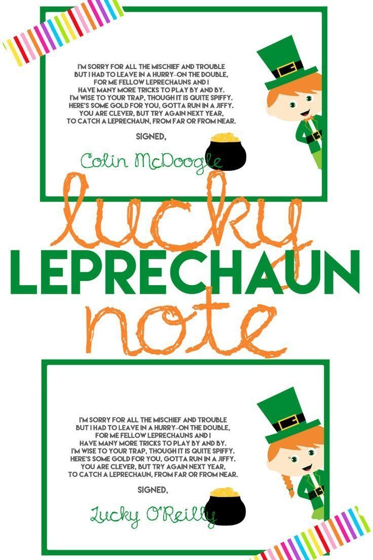 Free Printable Leprechaun Notes Free Printable