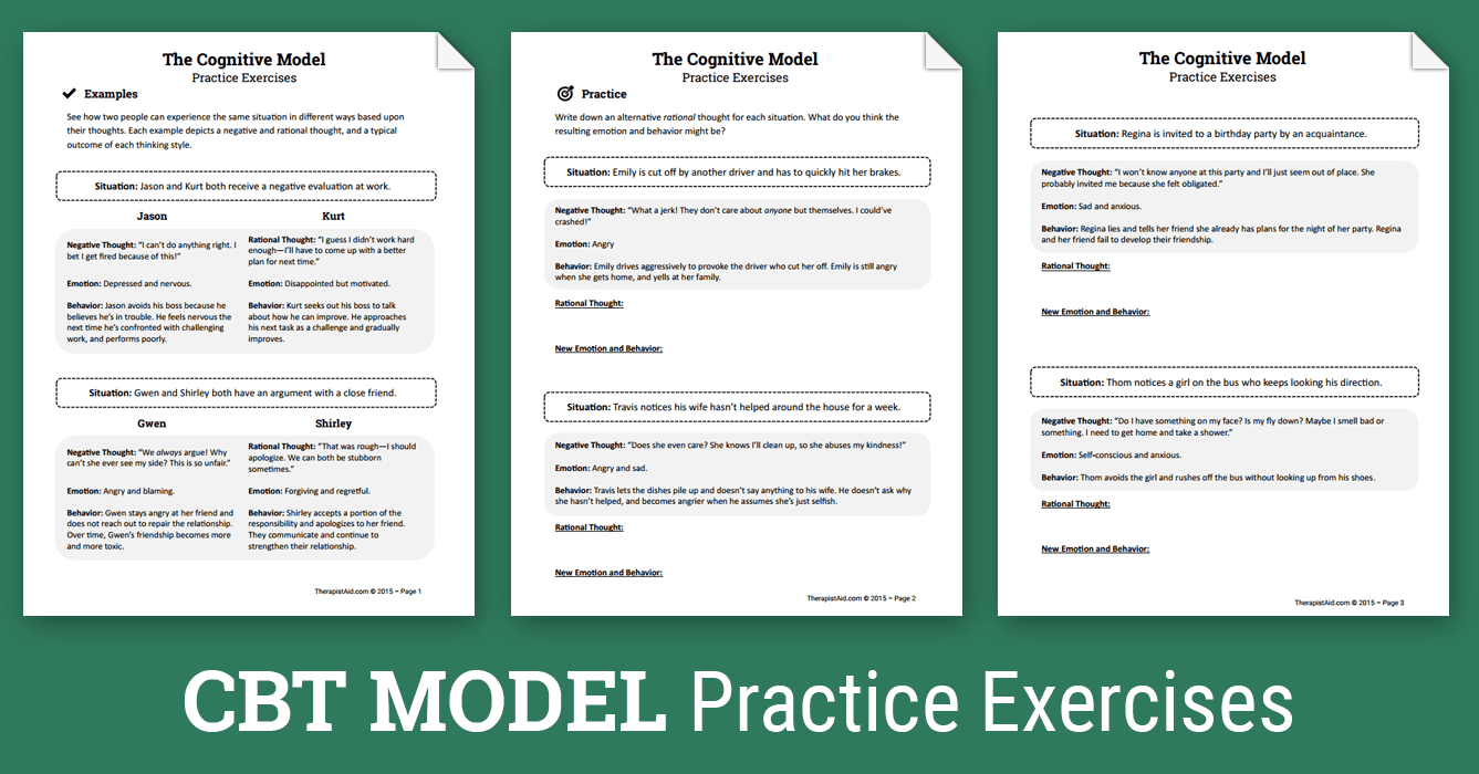 Cbt Practice Exercises (Worksheet) | Therapist Aid - Free Printable Therapy Worksheets