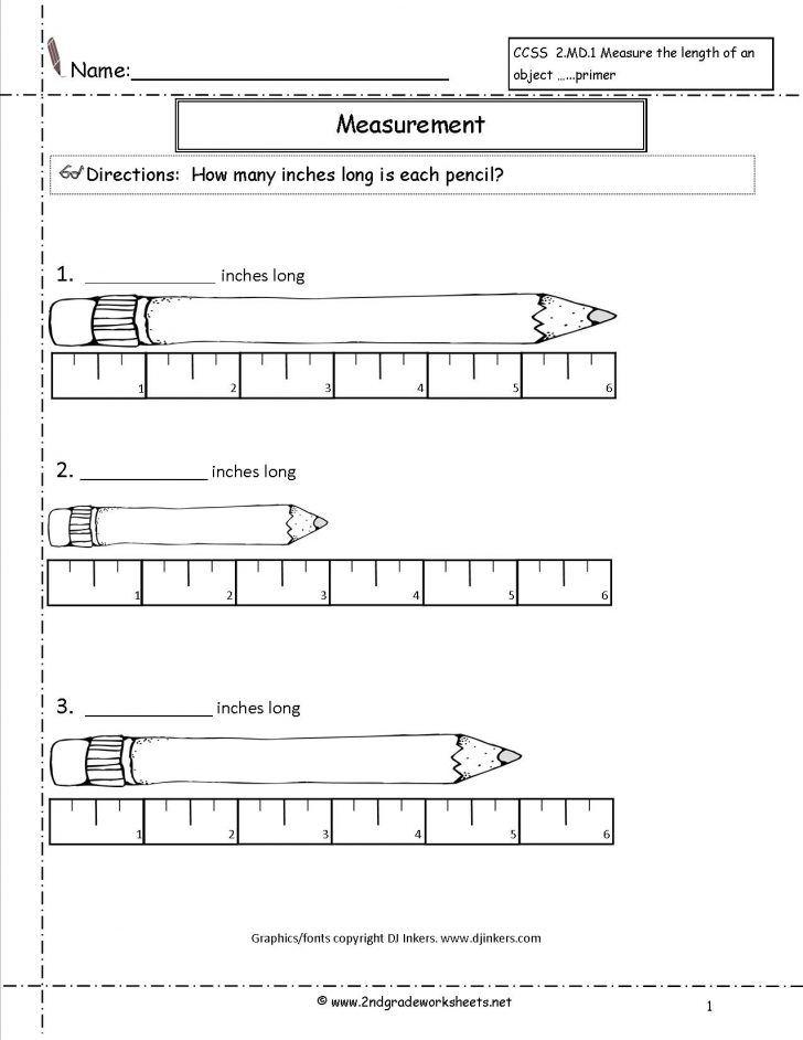 Free Printable Measurement Worksheets Grade 1