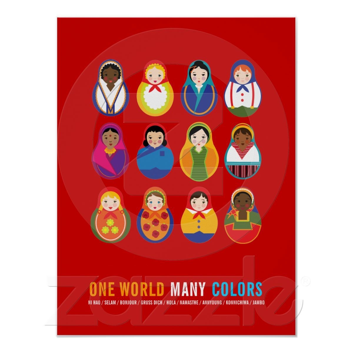 Celebrate Culture Diversity One World Many Color Poster Zazzle 
