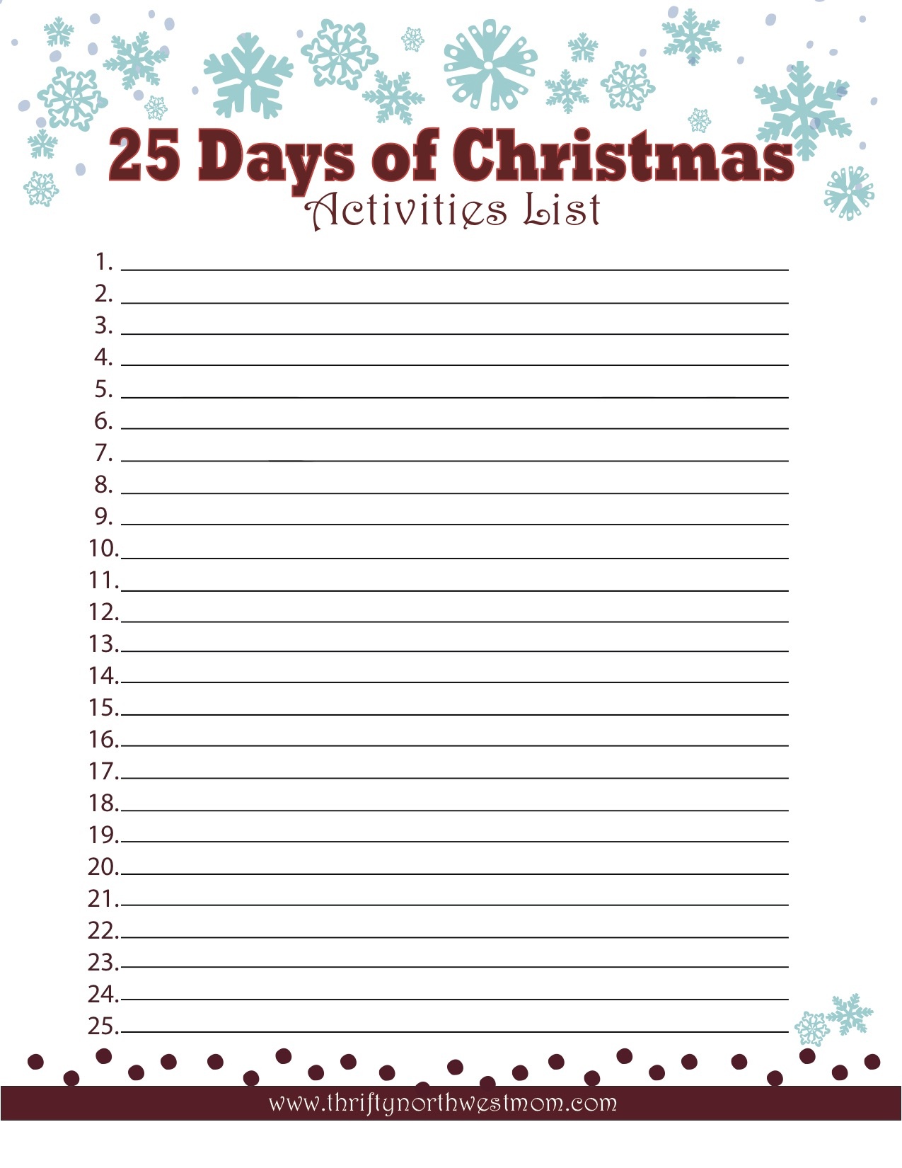 Celebrating The 25 Days Of Christmas ~ Activities List - Christmas - Free Online Printable Christmas Games For Adults