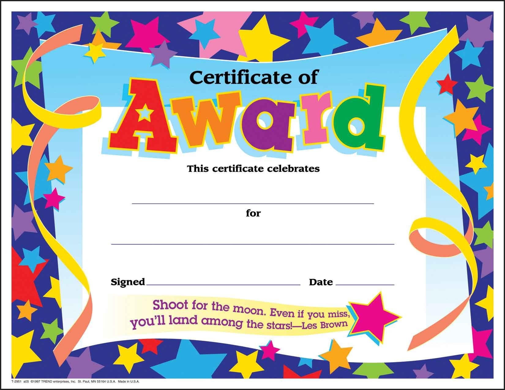 Certificate Template For Kids Free Certificate Templates - Free Printable Reward Certificates