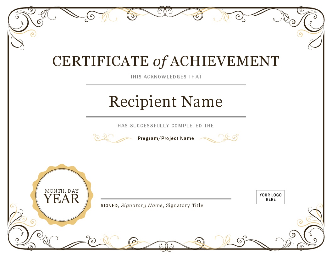 Certificates - Office - Free Printable Certificates Of Accomplishment