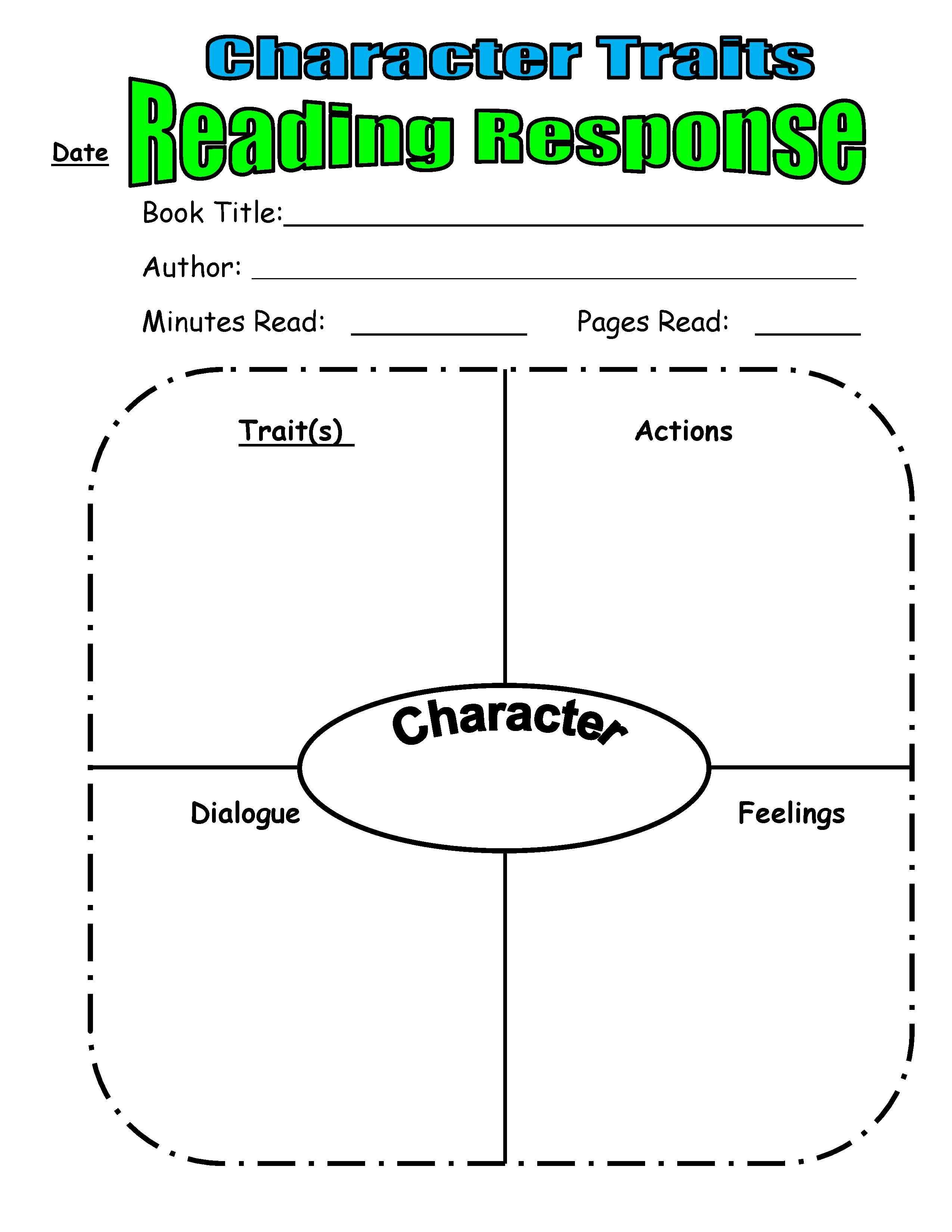 Character Trait Reading Response From Scholastic Top Teaching | For - Free Printable Character Map