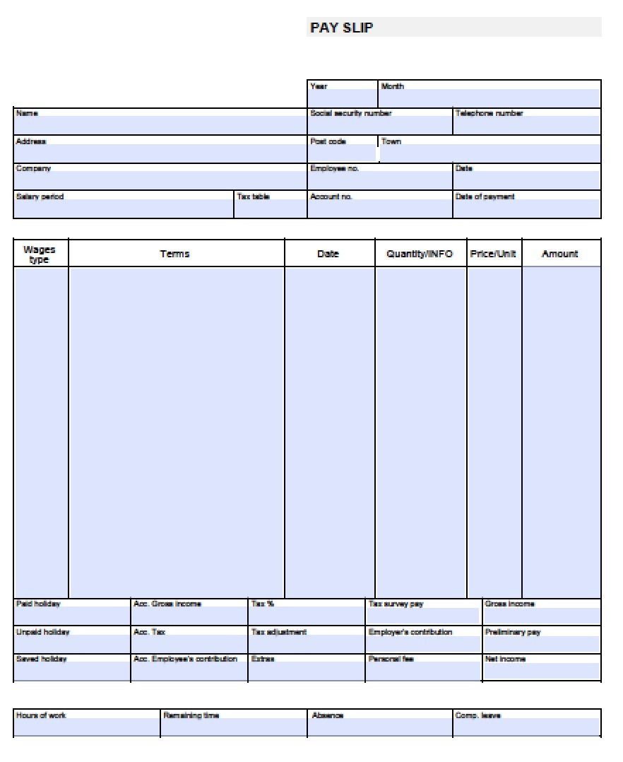 Free Printable Pay Stub