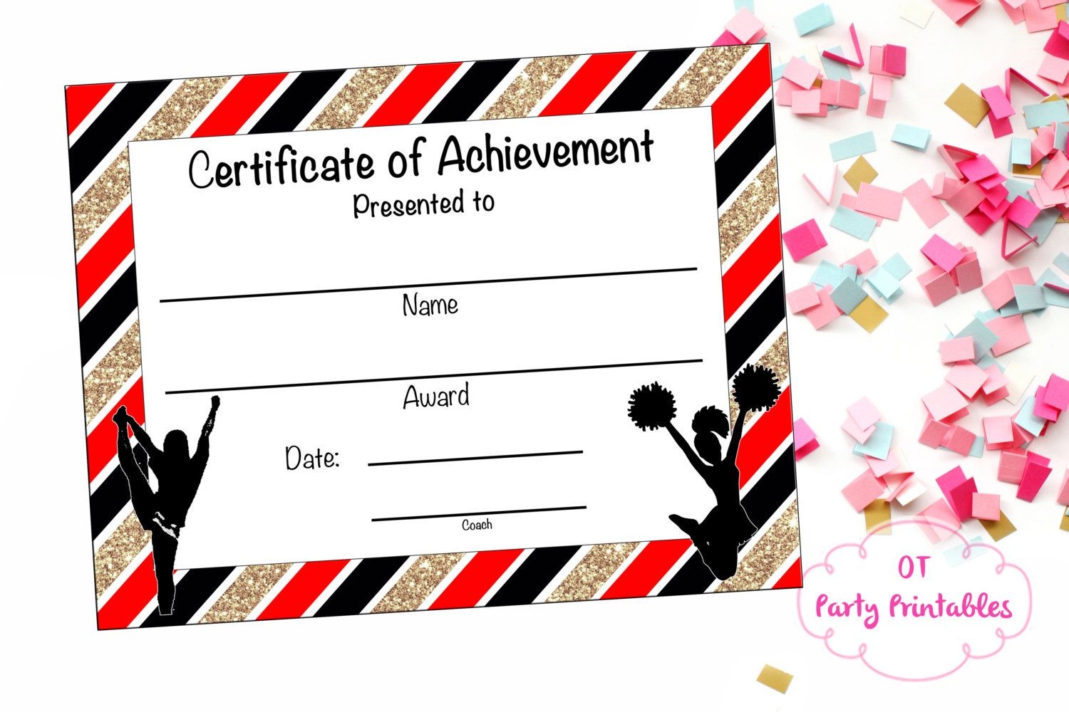 Cheerleading Certificate Cheerleading Awardotpartyprintables - Free Printable Cheerleader Certificates