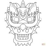 Chinese New Year Dragon Mask Coloring Page | Free Printable Coloring   Dragon Mask Printable Free