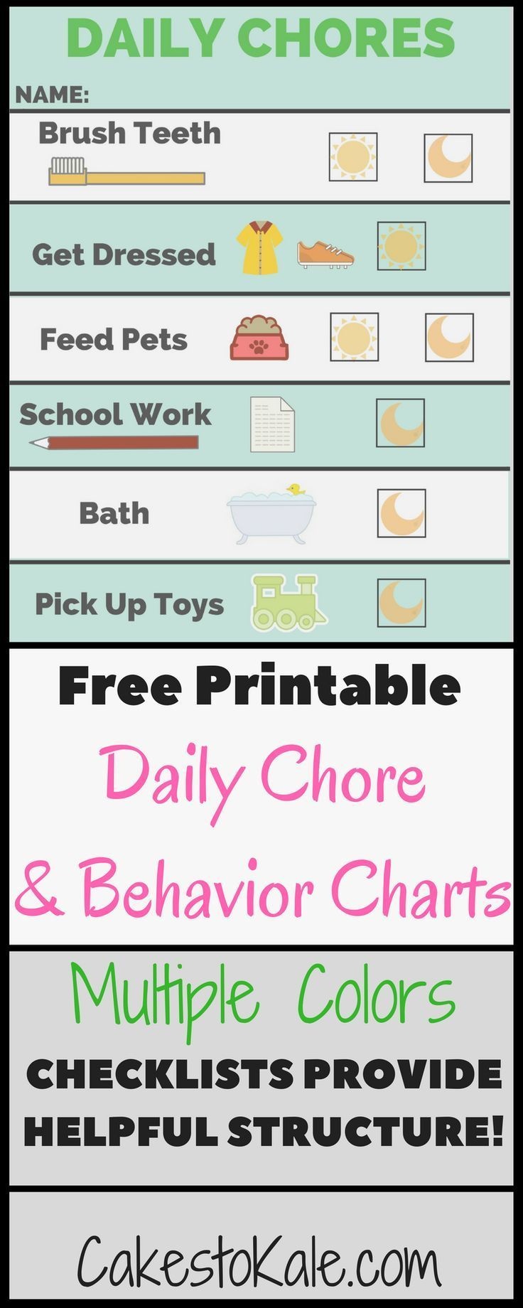 Chore Chart And Behavior Chart Free Printable | Printables | Chore - Free Printable Chore And Behavior Charts