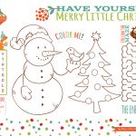 Christmas Activity Placemat (Free Printable}   Three Little Monkeys   Free Printable Christmas Activities