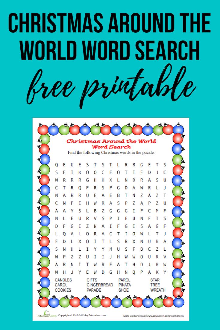 Christmas Around The World Word Search | Printables | Christmas - Christmas Around The World Free Printables