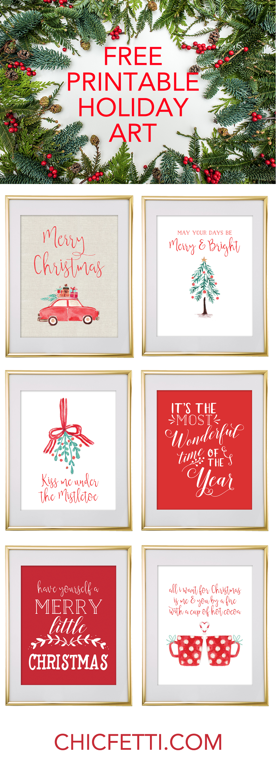 Christmas Free Printable Wall Art - Download Free Christmas Art - Free Holiday Printables