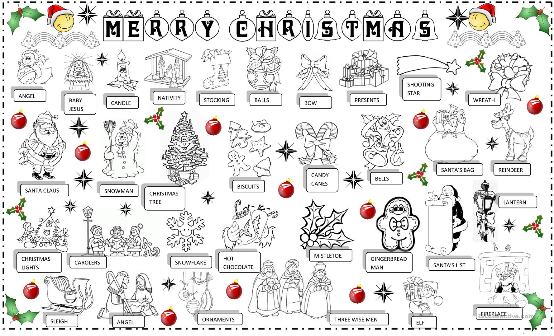 Christmas Pictionary Worksheet - Free Esl Printable Worksheets Made - Free Printable Christmas Pictionary Words