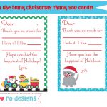 Christmas Thank You Notes For Kids   Free Printable! •   Free Printable Christmas Thank You Cards
