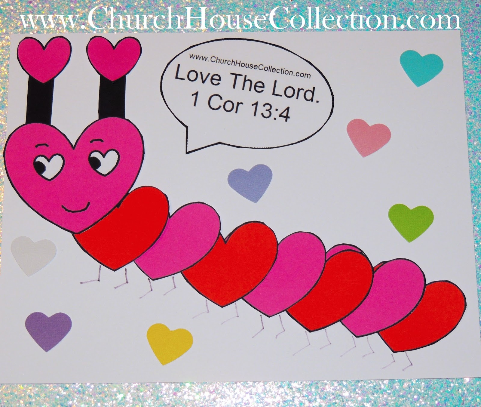 Church House Collection Blog: Heart Caterpillar Valentine&amp;#039;s Day - Free Printable Sunday School Crafts
