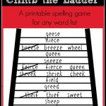 Climb The Ladder: A Printable Spelling Game For Any Word List   The   Free Printable Word Games