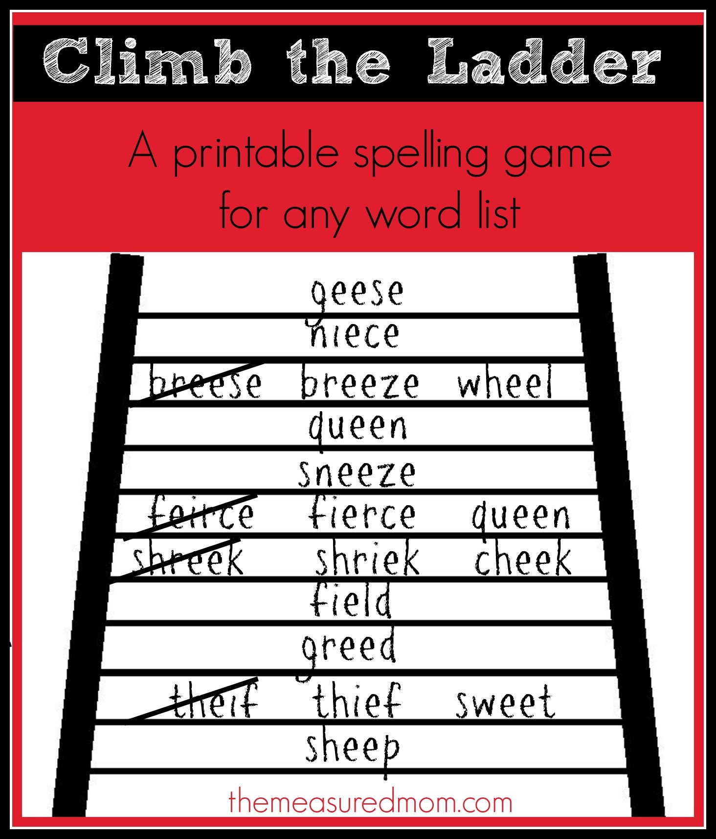 climb-the-ladder-a-printable-spelling-game-for-any-word-list-the