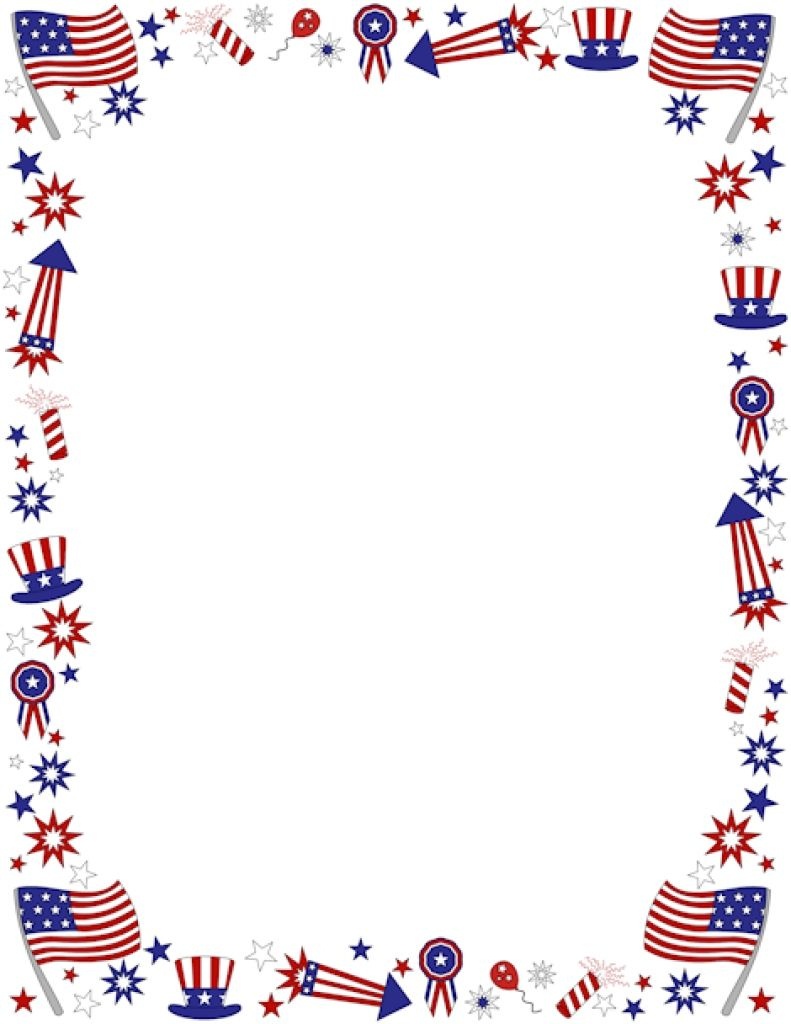 Clipart+4Th+Of+July+Borders | Coloring Pages | 4Th Of July Clipart - Free Printable Clipart For August