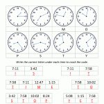 Clock Worksheets   To 1 Minute   Crack The Code Worksheets Printable Free
