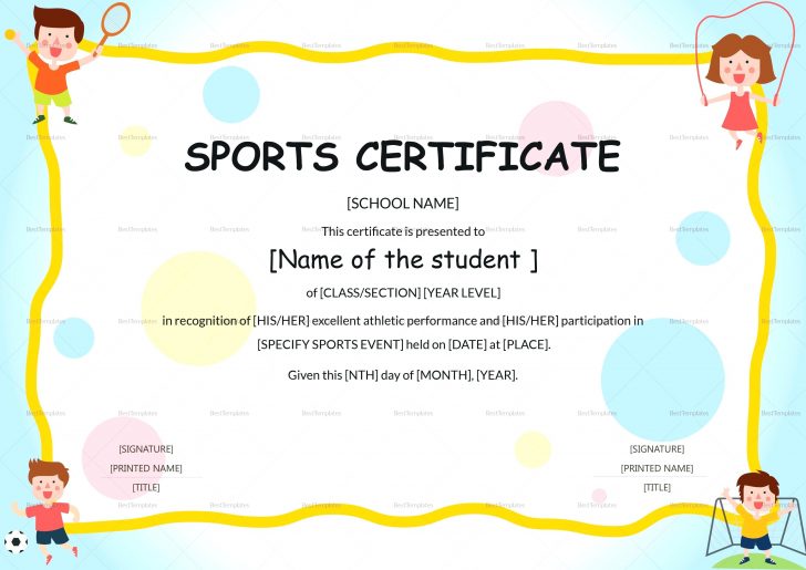 Free Printable Sports Day Certificates