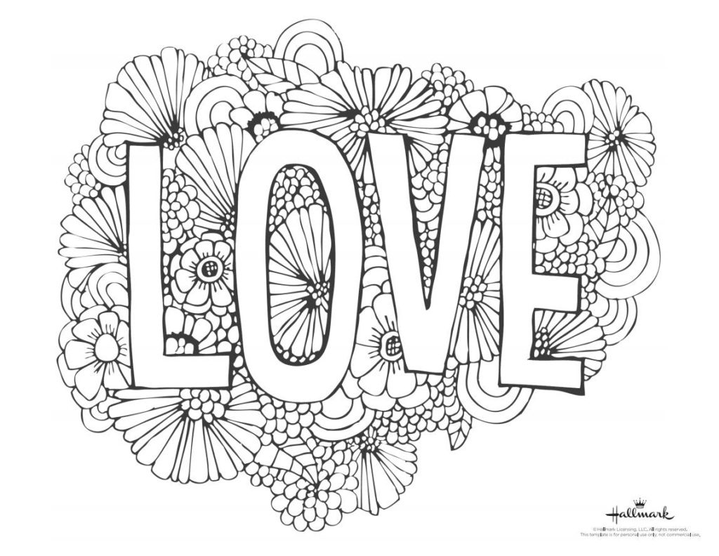 Coloring Book World ~ Printablene Coloring Pages Love Free For Kids - Free Printable Coloring Cards For Adults