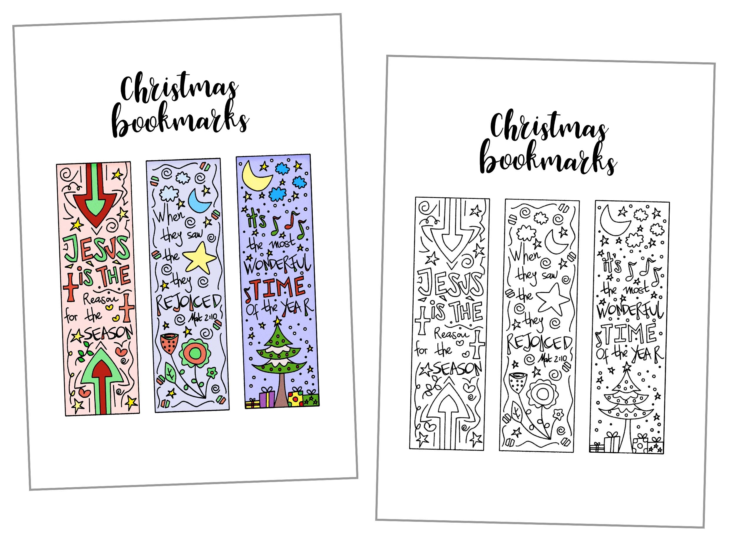 Coloring Christmas Bookmarks Free Printable - Free Printable Book Marks