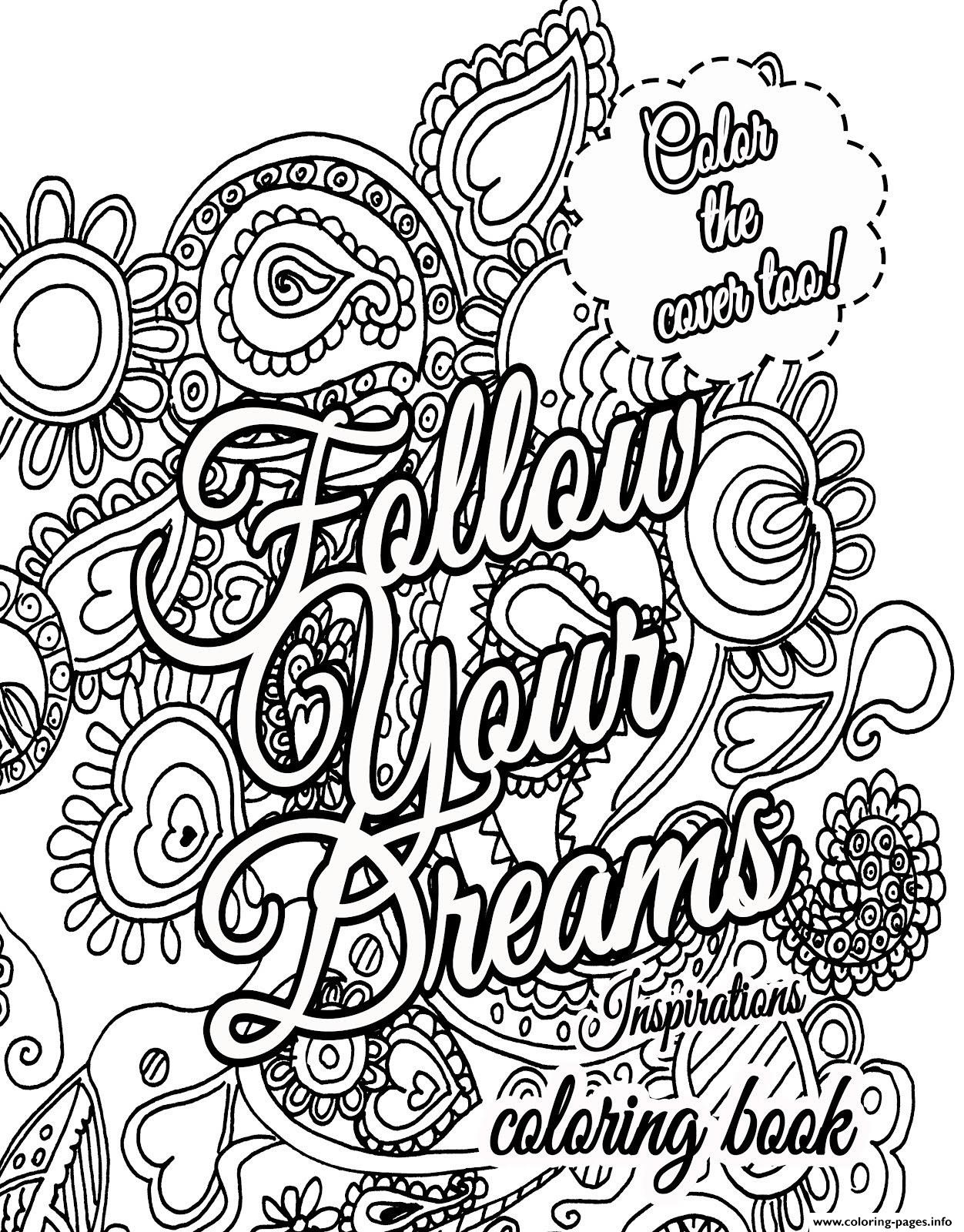 Coloring ~ Dr Seuss Quoteg Pages Inspirational Printable Free To - Free Printable Quote Coloring Pages For Adults