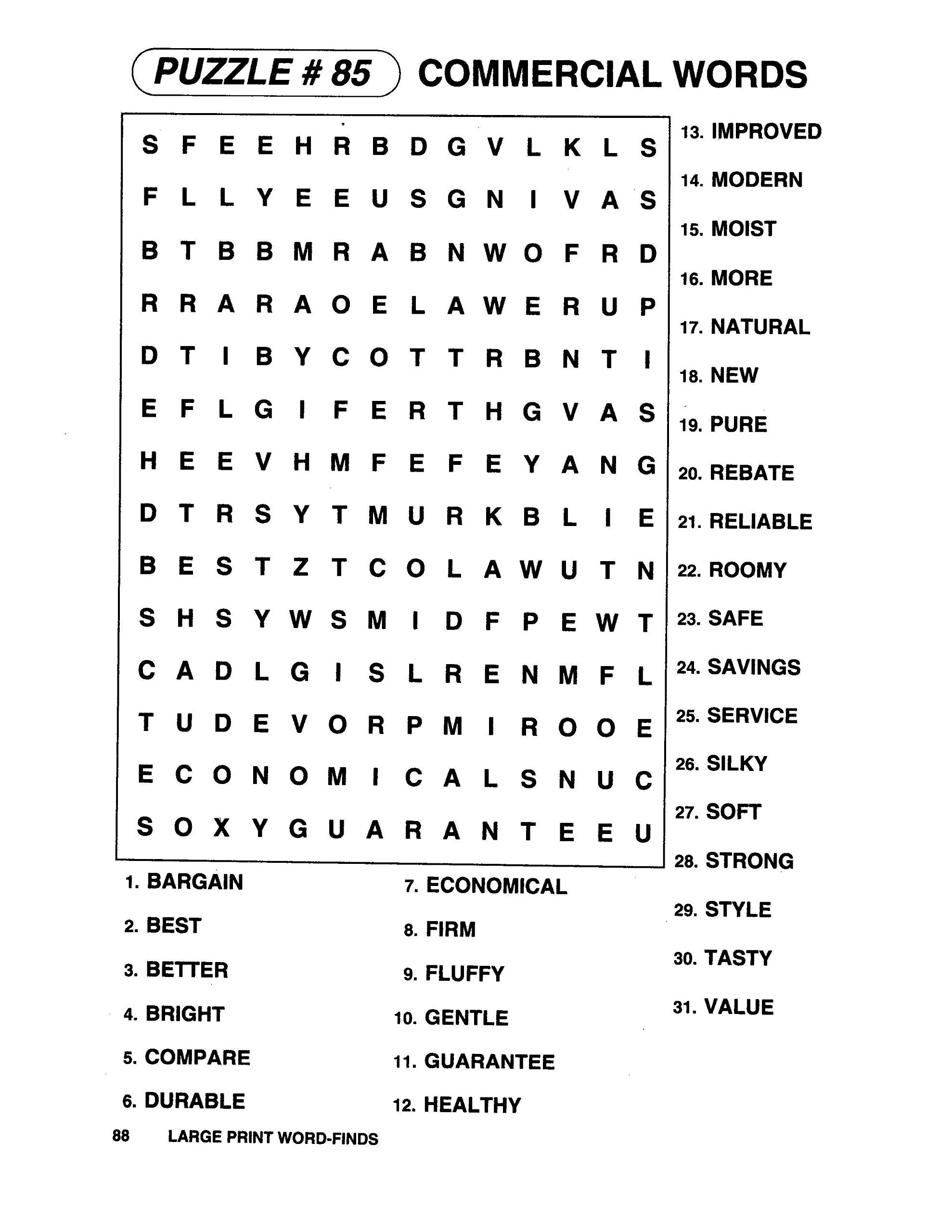 Coloring ~ Large Print Word Search Printable Free Picnic Foods - Free Printable Extra Large Print Word Search