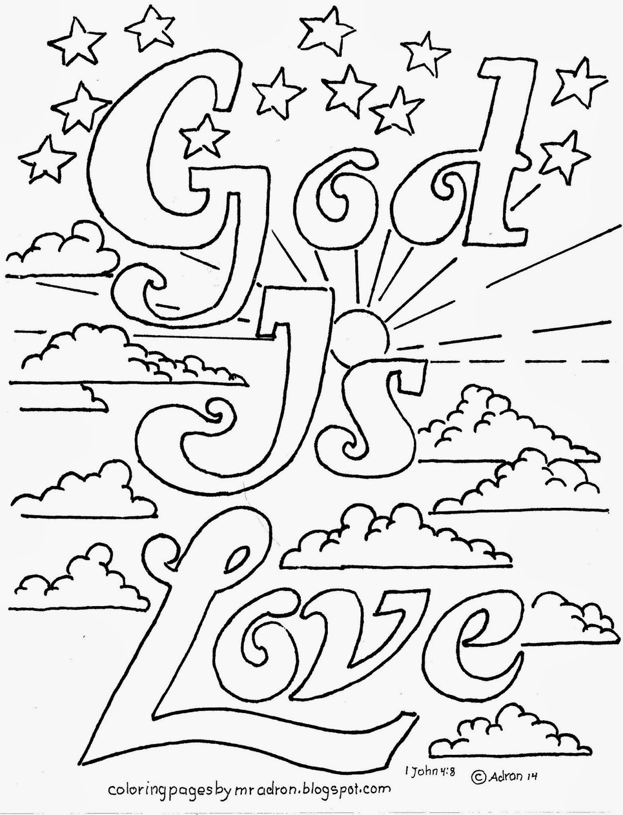 Coloring Pages For Kidsmr. Adron: God Is Love Printable, Free - Free Printable Sunday School Coloring Sheets