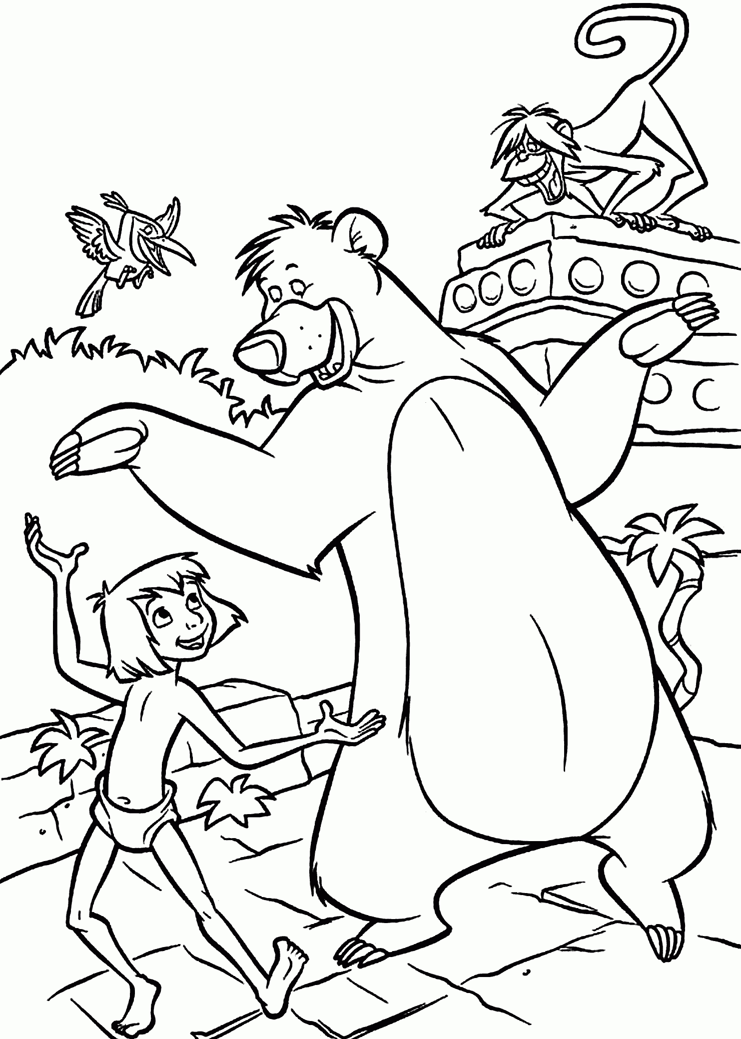 Coloring Pages Of Jungle Book - Coloring Home - Free Printable Jungle Book Masks