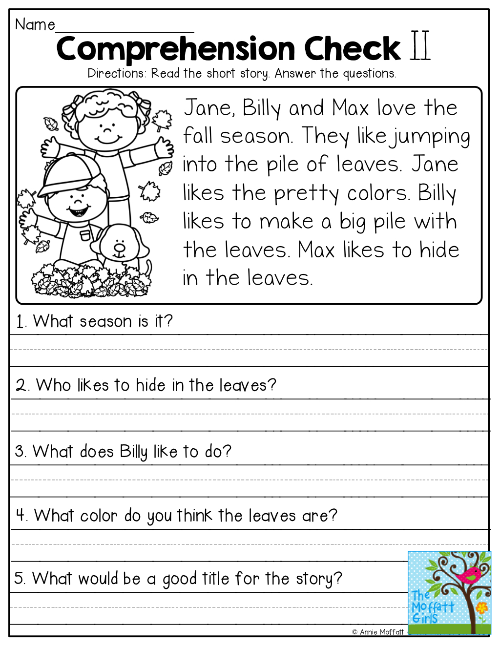 Comprehension Checks And So Many More Useful Printables! | Test Of - Free Printable Short Stories For Grade 3