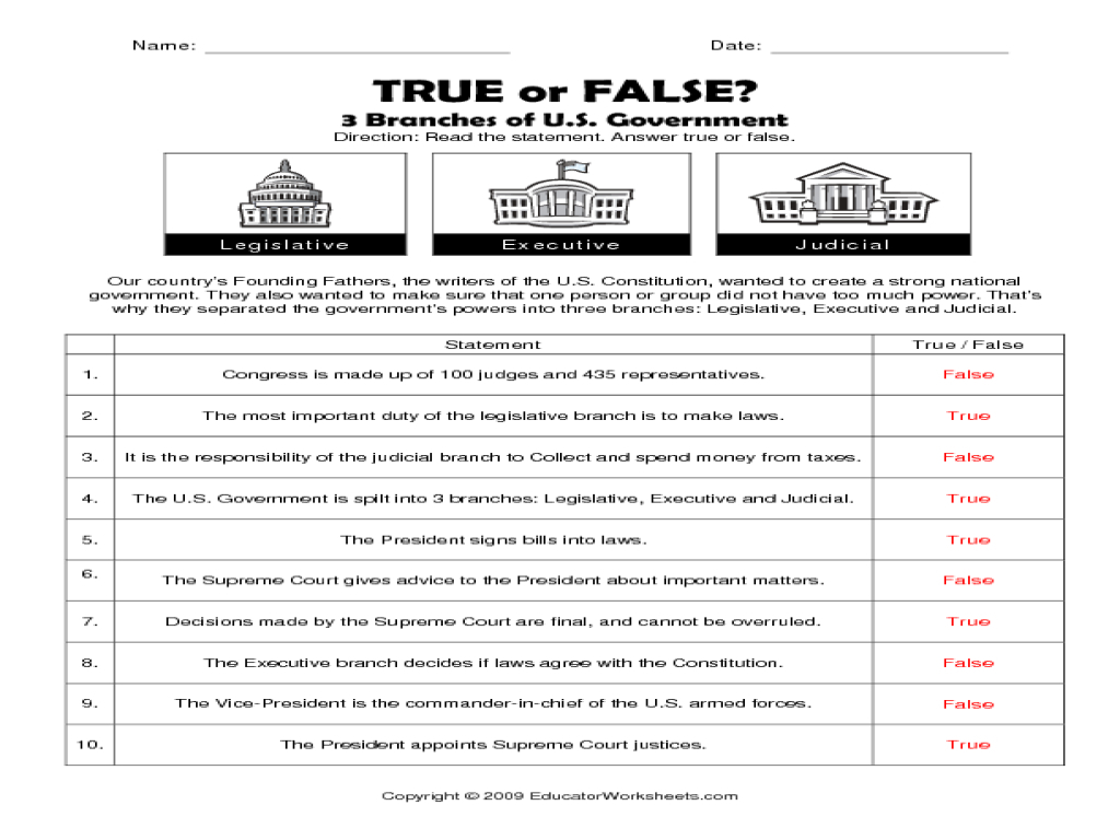 The Constitution Worksheet Answers