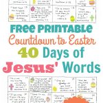 Countdown To Easter   40 Days Of Jesus' Words For Kids (Free   Free Printable Bible Verses For Children