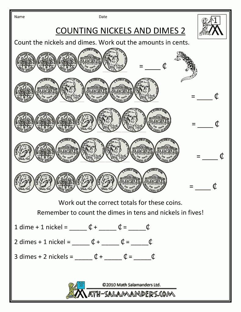 Counting Money Worksheets 1St Grade | Recipes | Money Worksheets - Free Printable Money Worksheets For 1St Grade