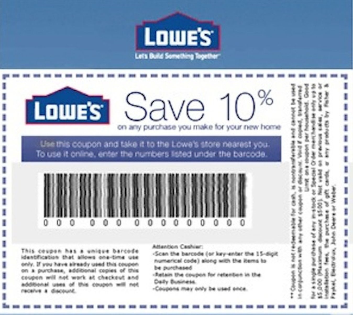 Coupons: Five (5X) Lowes 10% Off Printable-Coupons - Exp 5/31/17 - Lowes Coupons 20 Free Printable