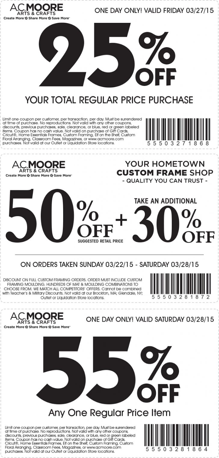 Free Online Printable Ac Moore Coupons