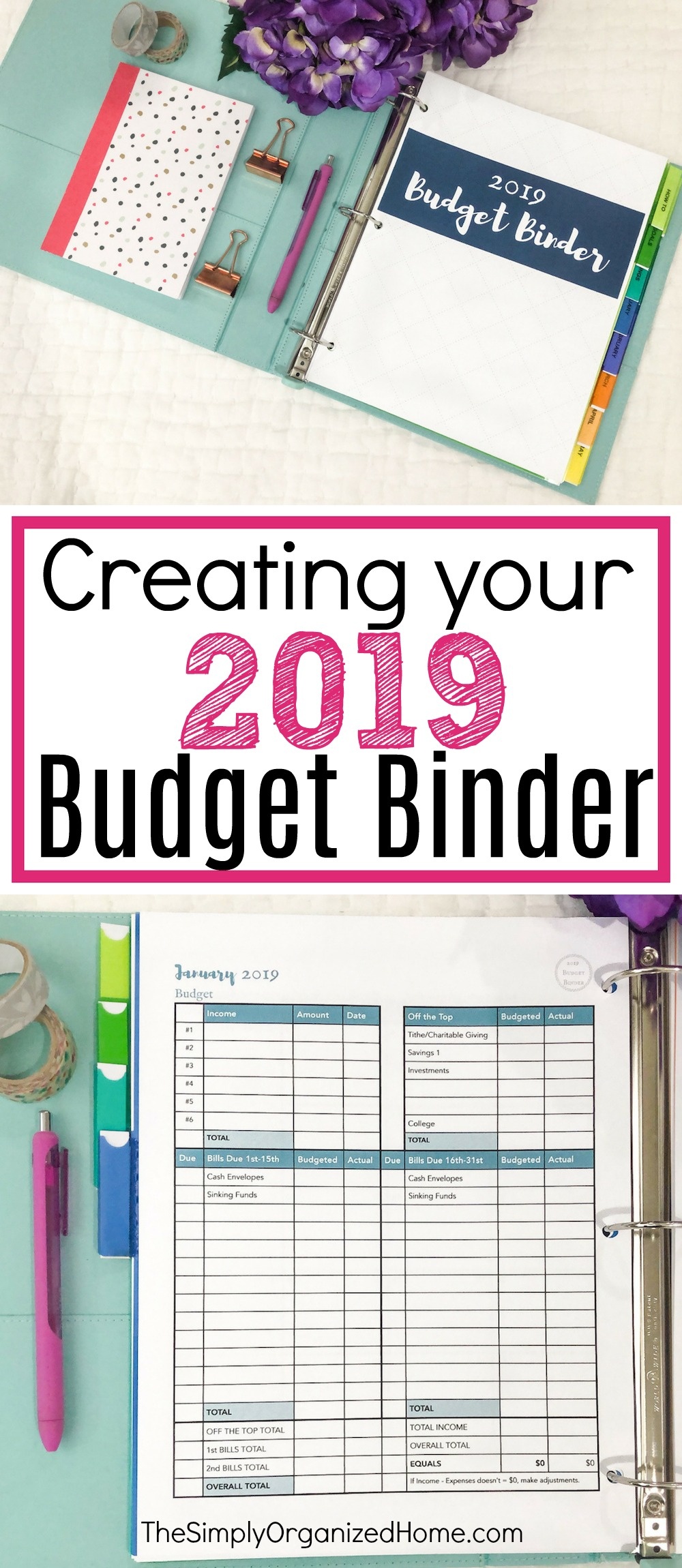 Creating Your 2019 Budget Binder - The Simply Organized Home - Budget Binder Printables 2018 Free