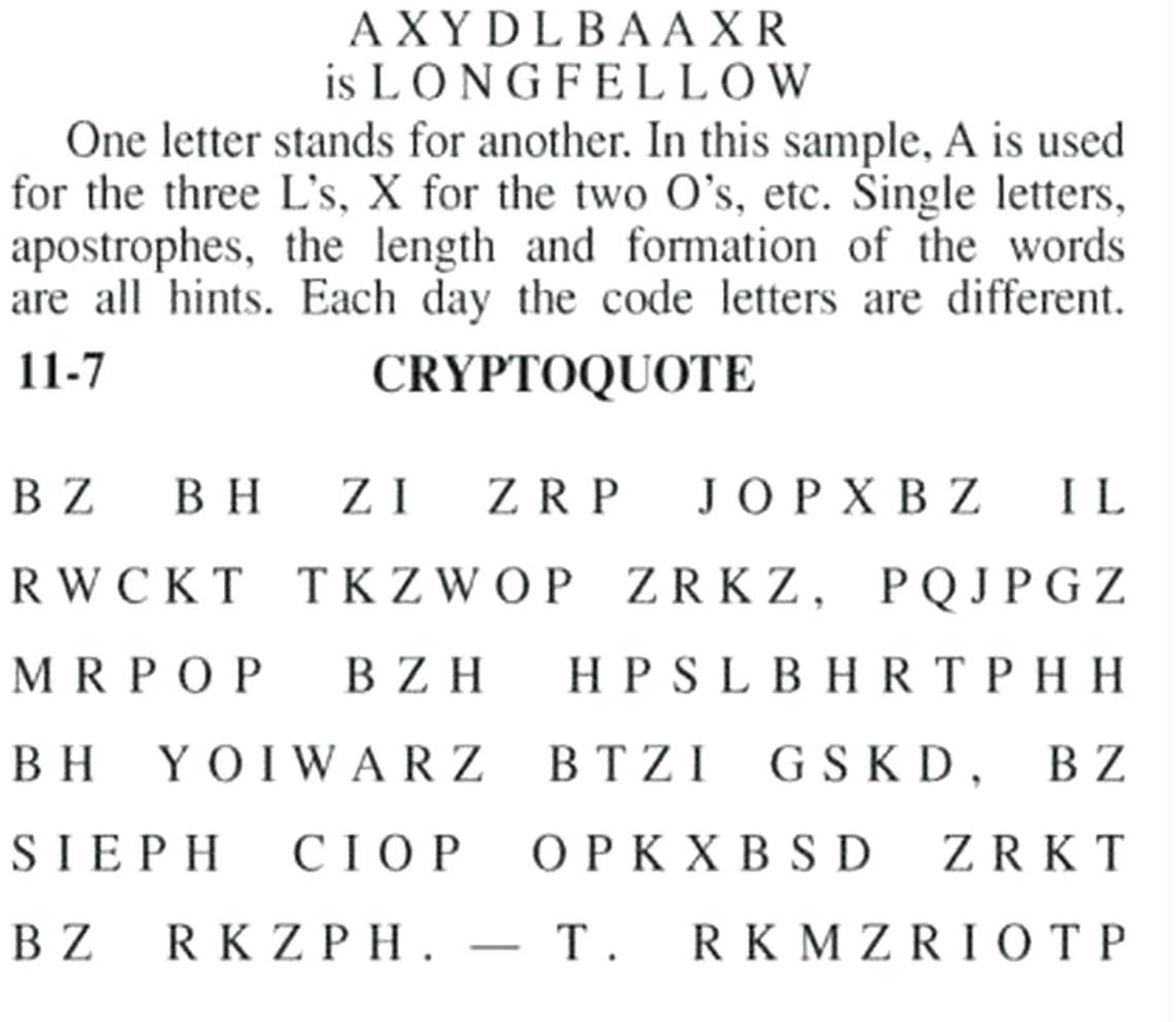 Cryptoquip Puzzle