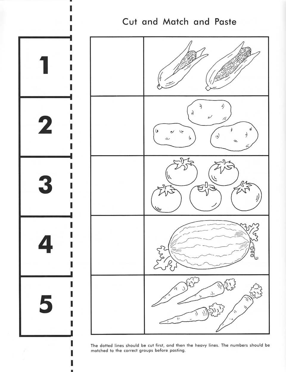 Cut, Count, Match And Paste / Free Printable | Pre-K Math - Free Pre K Math Printables