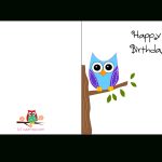 Cute Owl Sitting On A Branch Happy Birthday Card | Favorite   Free Printable Funny Birthday Cards For Dad