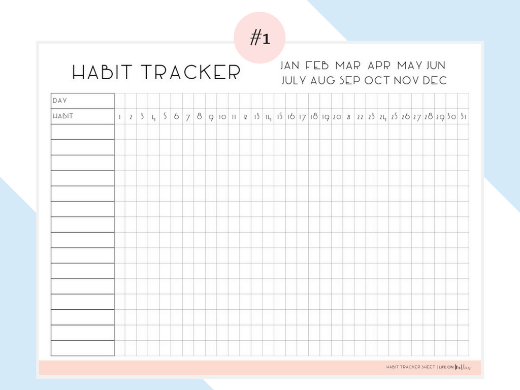 Daily Habit Tracker Free Printables - Cassie Scroggins - Free Printable Habit Tracker