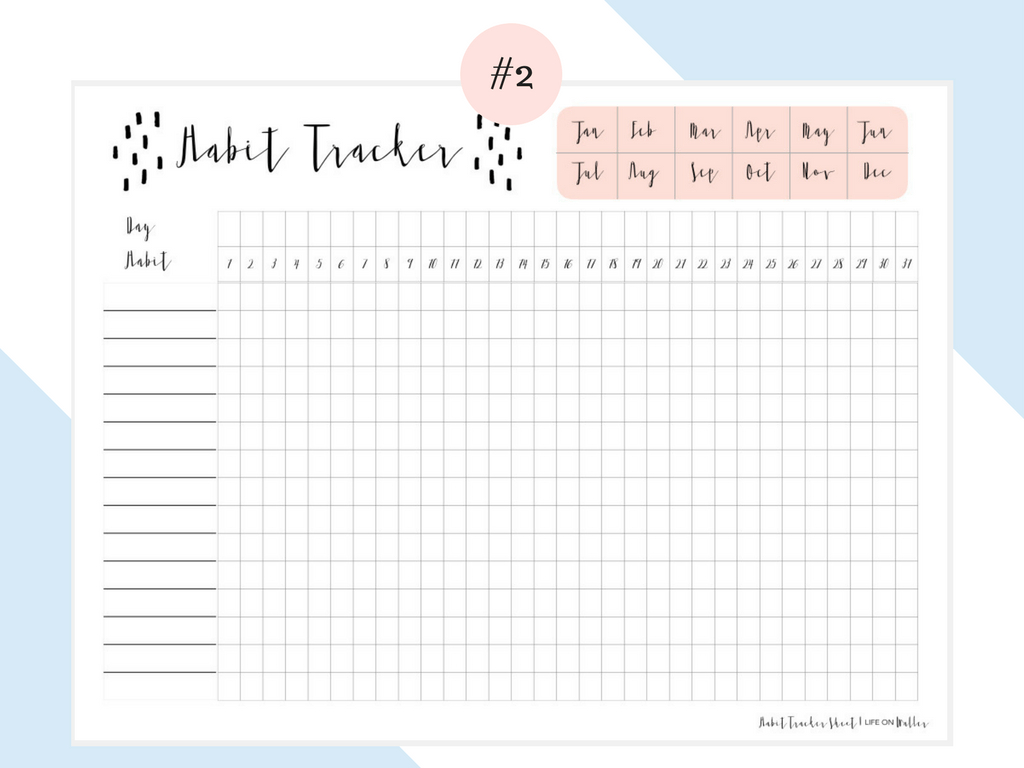 Daily Habit Tracker Free Printables | Daily Planner/ Organizer - Free Printable Habit Tracker