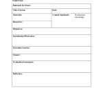 Daily Lesson Plan Template Blank Lesson Plan Template For New   Free Printable Daily Lesson Plan Template