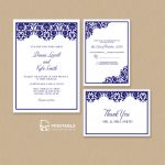 Damask Frame Wedding Invitation Templates – Set ← Wedding   Free Printable Wedding Invitation Kits
